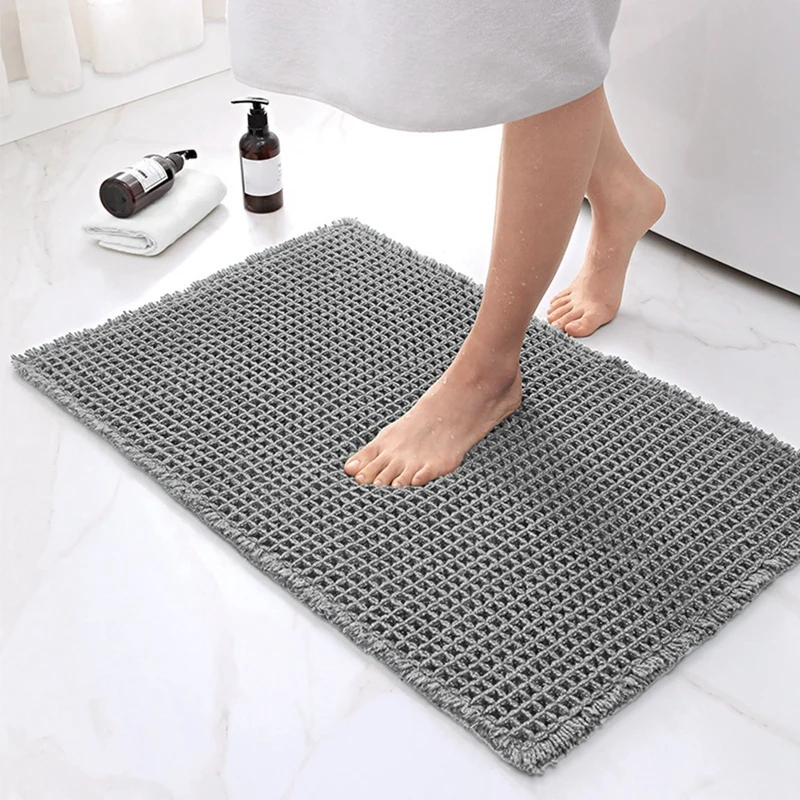 Waffle Carpet Bathroom Entrance Absorbent Floor Mat Waffle Door Mat Bathroom Non-Slip Foot Mat