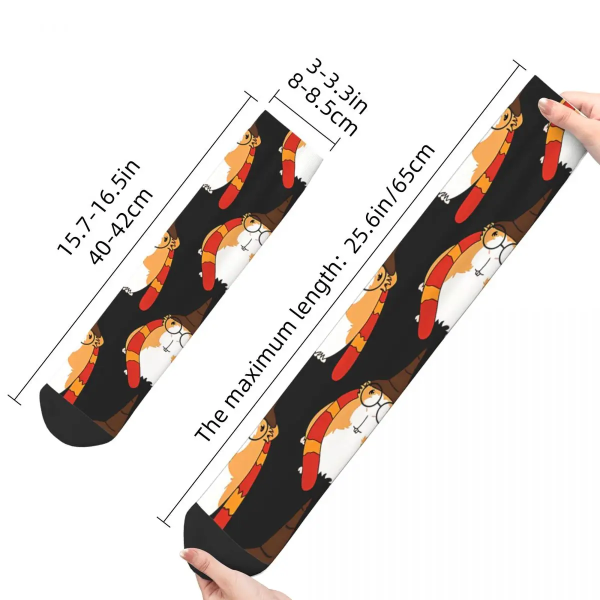 Funny Men's Socks Wizard Halloween Costume Retro Guinea Pig Street Style Novelty Crew Sock Gift Pattern Printed