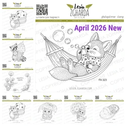 Fox Kit on a Hammock Blowing Bubbles Stamp Scrapbooking Envelope Silicone Stamp Decoration Embossing Template DIY Handmade New