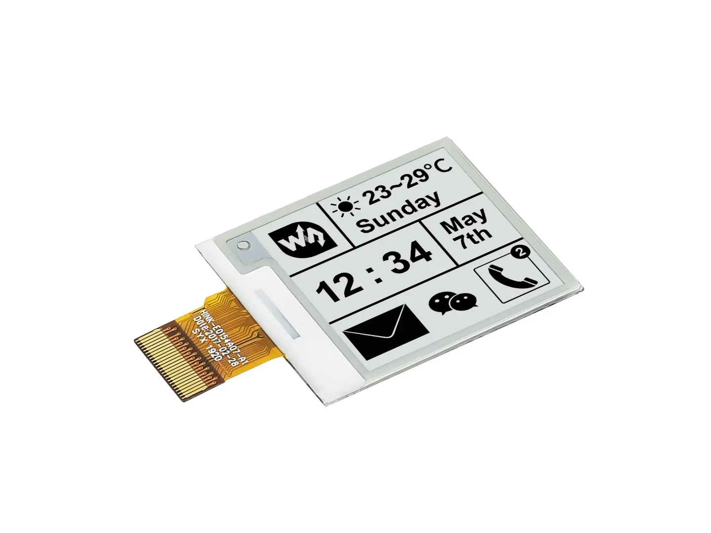 Waveshare 1.54inch E-Ink raw display 200x200resolution,communicate via SPI interface,support partial refresh