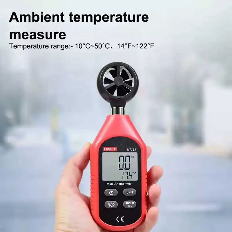 UNI-T UT363 Handheld Anemometer Digitale Windgeschwindigkeit Messung Temperatur Tester LCD Display Luftstrom Geschwindigkeit Wind Meter