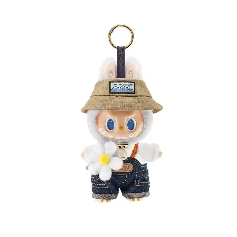 High Quality The Monsters Fall In Wild Spring Wild At Home Plush Vinyl Doll Backpack Pendant Decoration Keychain Denim Labubu image 6