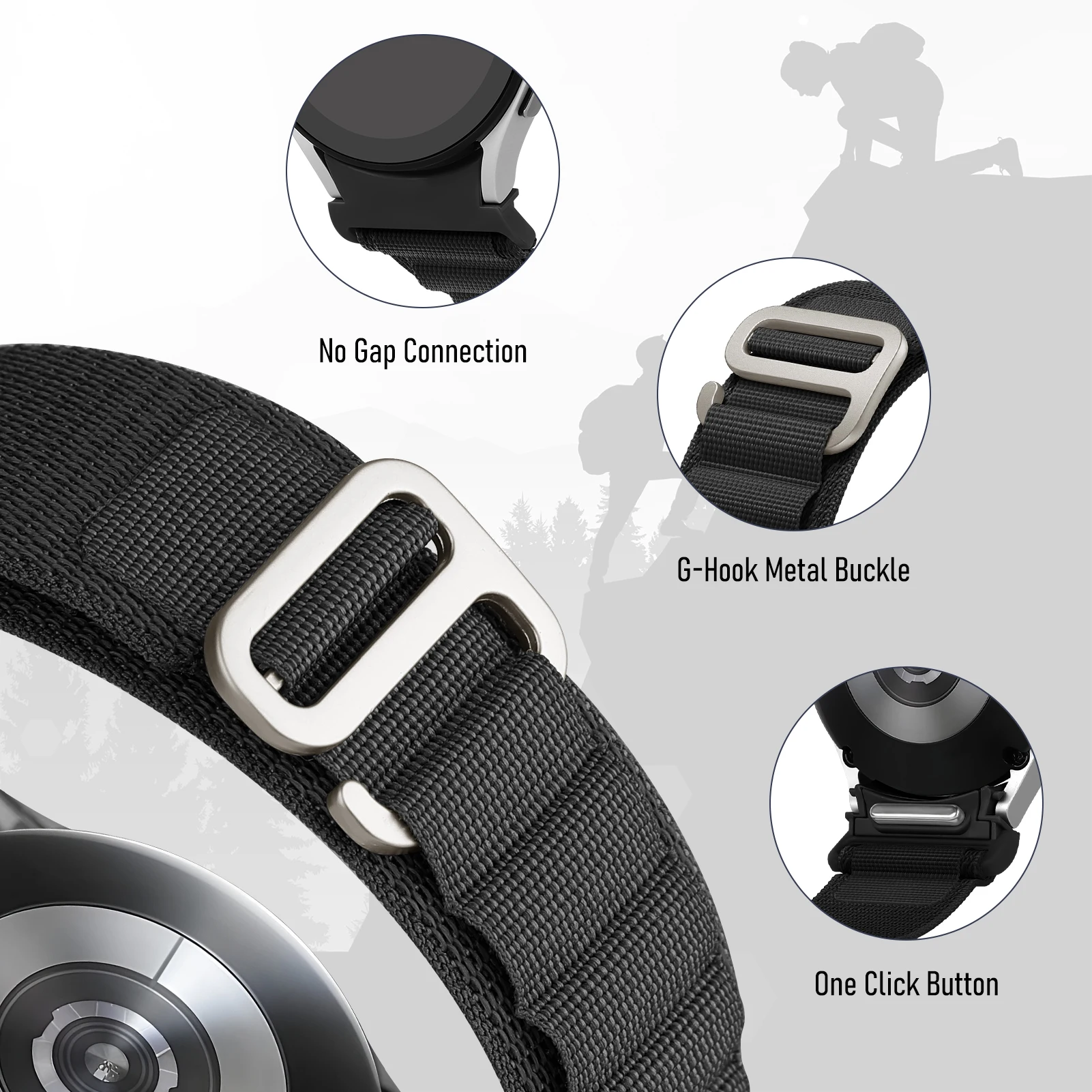 Alpine loop for Samsung Galaxy watch 6 Strap  Nylon correa bracelet Galaxy watch 6 4 classic/5 Pro 45mm 44mm 40mm 43mm 47mm band