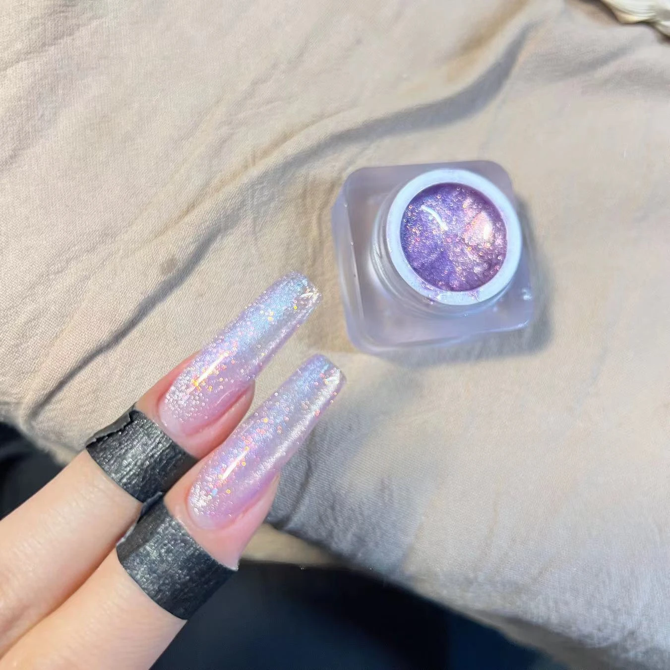 Olho de gato unha polonês gel, roxo brilhante galáxia, semi-transparente, holográfica unhas arte decoração, verniz suprimentos, gel glitter