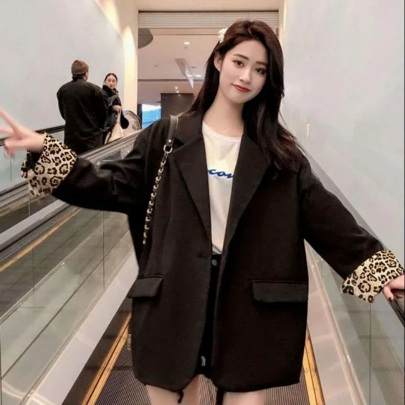 Oversize Blazer Women 2021 New Korean Loose Jacket Casual High Street Patchwork Designs Suit Blazer Long Sleeve Female