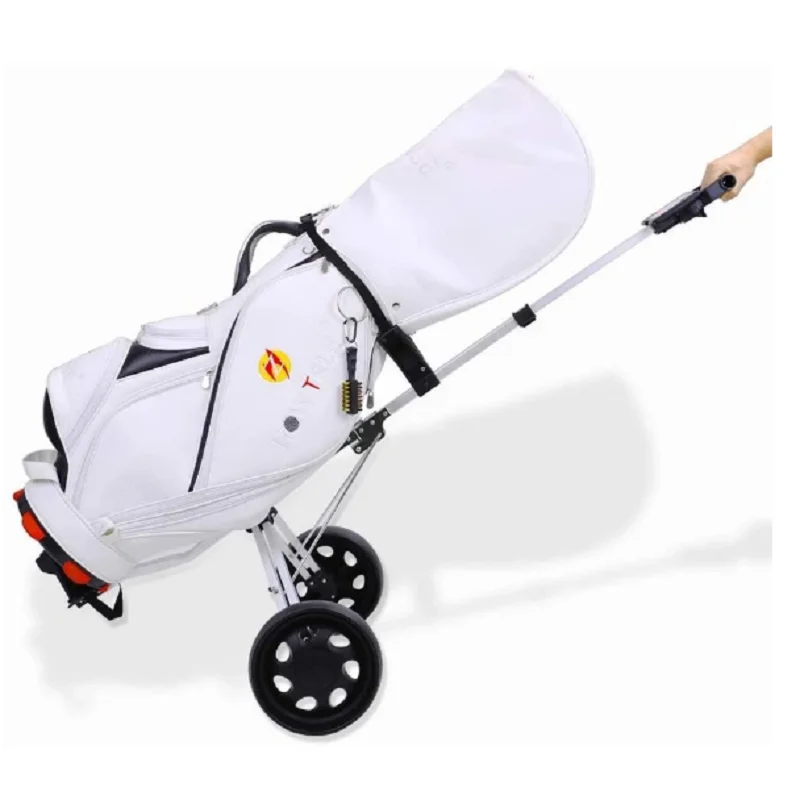 How True 2 Wheel Foldable Golf Push Cart Collapsible Golf Trolley Push Pull Golf Cart