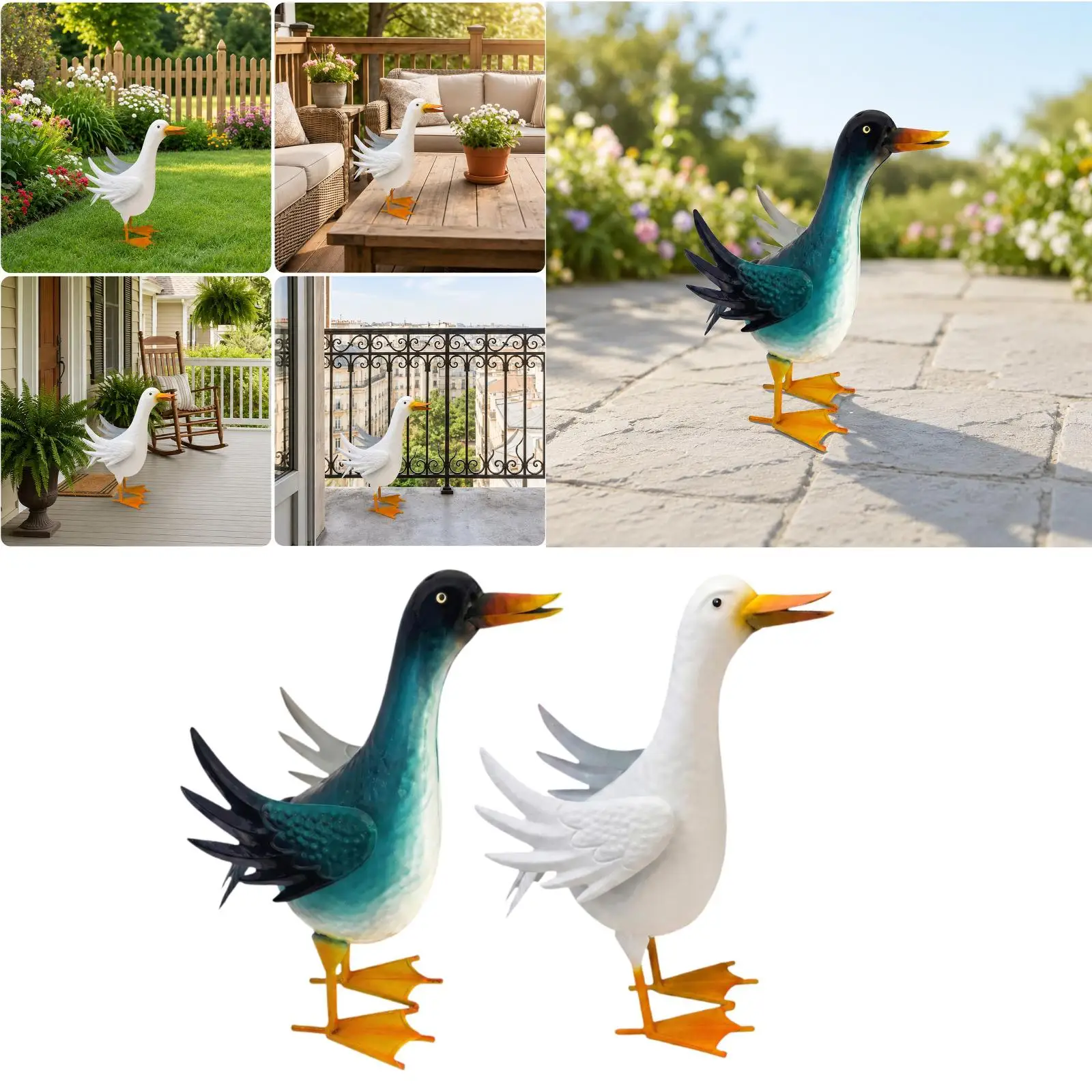 Figura de pato para jardín, estatua decorativa de exteriores - imagen 2
