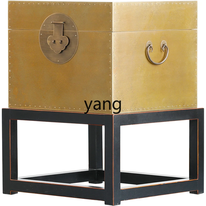CX  new Chinese-style simple brass edge table living room sofa small coffee table mini bedside table