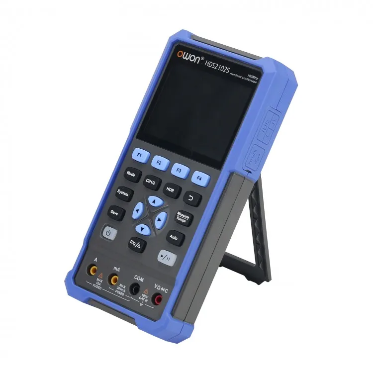 HDS2102S 3-In-1 100MHz Handheld Digital Oscilloscope with 500MSa/s Sampling Rate + Multimeter + Signal Generator