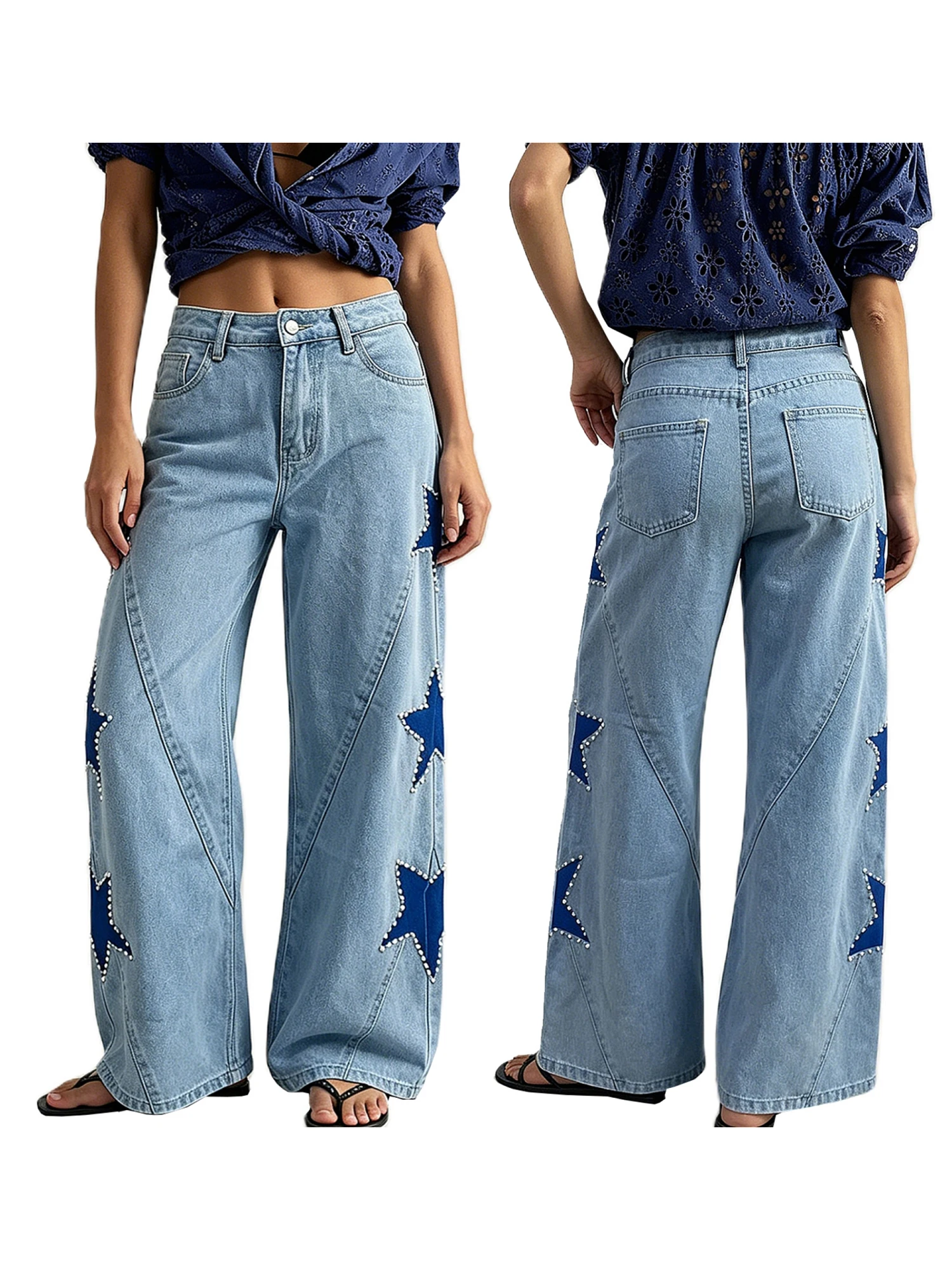 

Women s High Waisted Distressed Skinny Jeans with Frayed Hem and Embroidered Flower Detail Classic Denim Pants