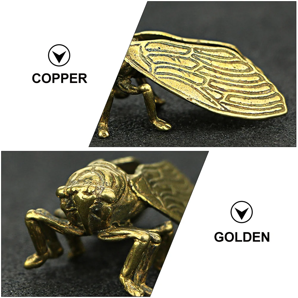 

Brass Cicada Ornament Exquisite Desktop Decoration Home Furnishing Tabletop Adornment Creative Indoor Outdoor Decor