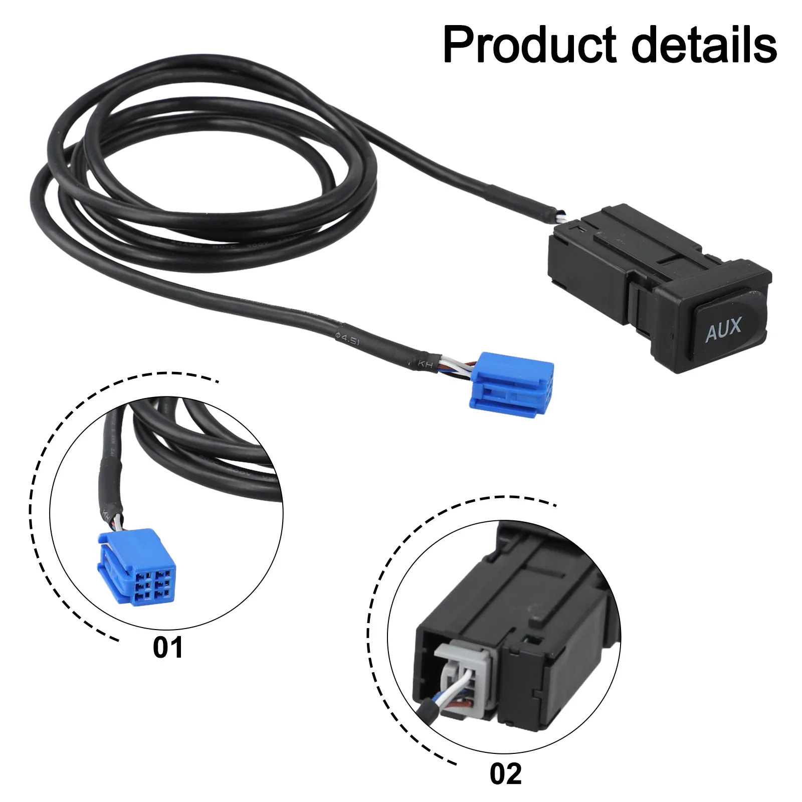 for Audio Extension Cable 6Pin Connection Center Console Installation Direct Installation 6pin Cable Extension For Car