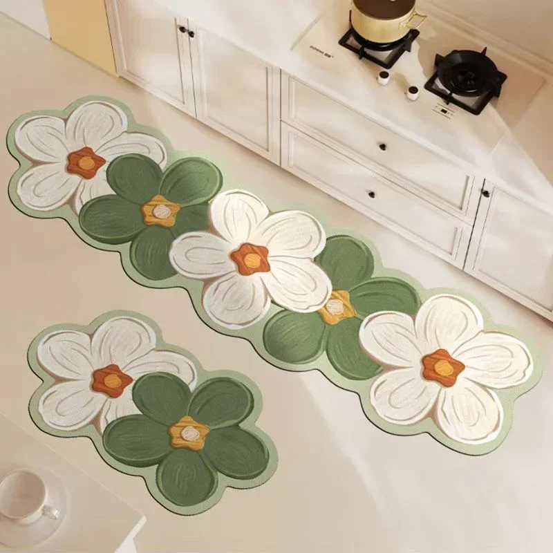 Carrot Floor Mat Kitchen Specific Carpet Absorbent Anti Slip Oil Resistant Can Be Wiped Washed Diatomaceous Floor Rug Can Be Cut