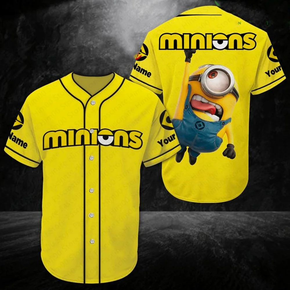 2024 new cartoon minion uniforme da baseball T shirt estate per bambini a maniche corte boy sportswear girl cute pattern T-shirt