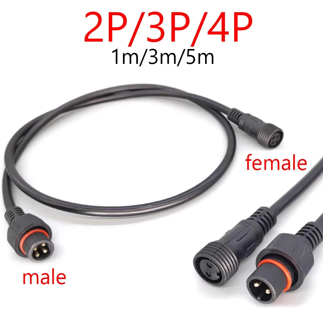 

2-pin 3-pin 4-pin DC LED light with extension cord plug male and female waterproof IP67 100cm 300cm 500cm