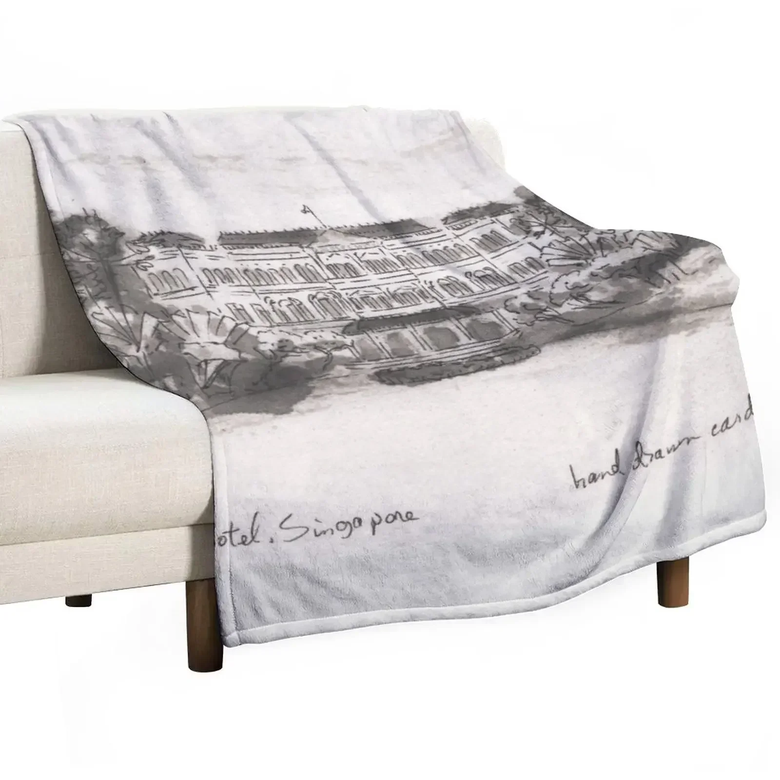 Raffles Hotel, Singapore Throw Blanket Summer Beddings Blankets For Bed Camping Blankets