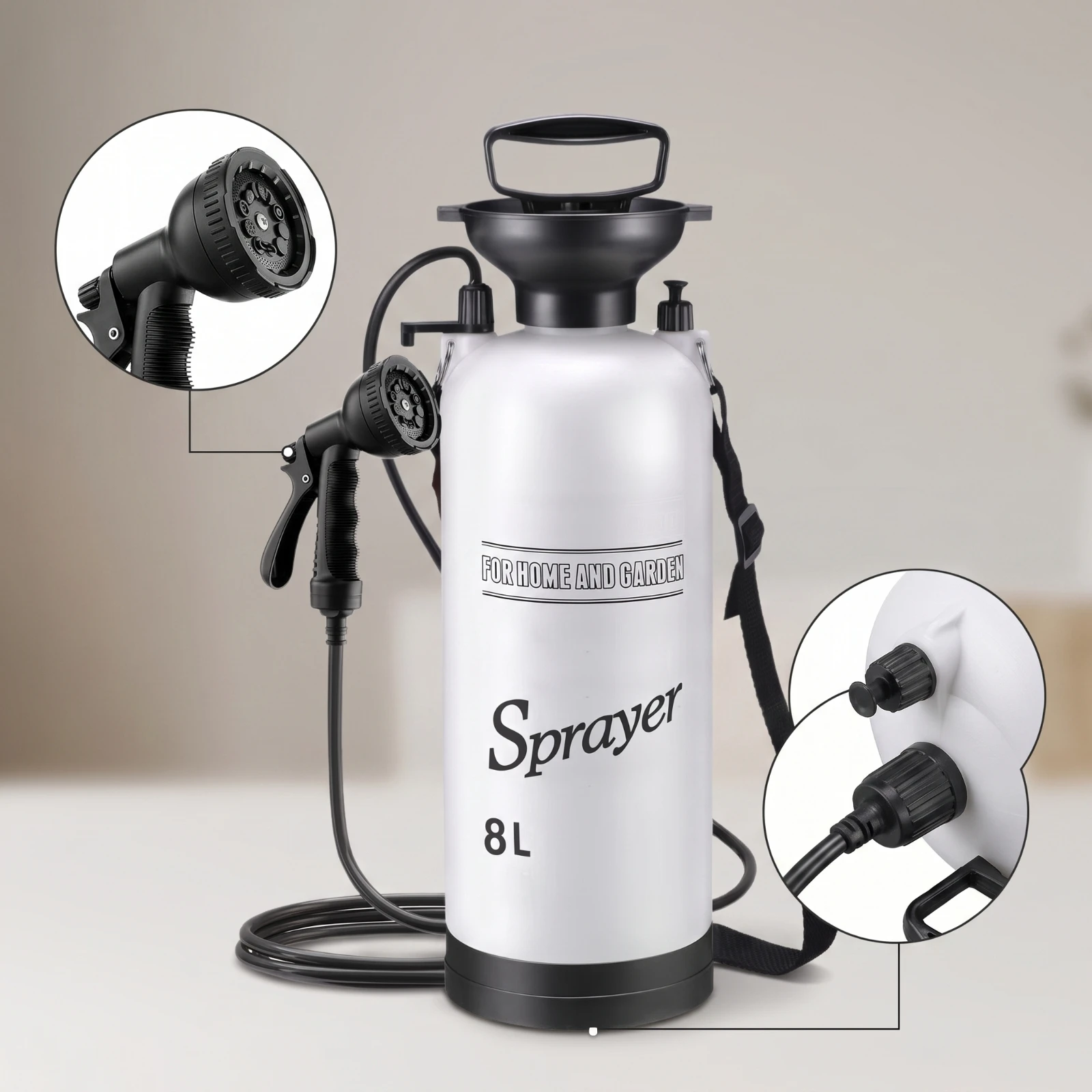 Handheld Tank Sprayer with Shoulder Strap Manual Tank Sprayer with Shoulder Strap Multi-Setting Easy Carry for Gardeners, Garden
