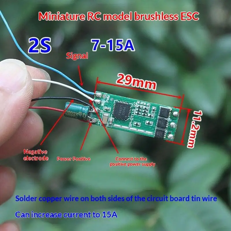 1Pcs Mini 2S 7A-15A Brushless Motor Driver Board Aircraft Model Brushless Electric Regulator Module Plastic