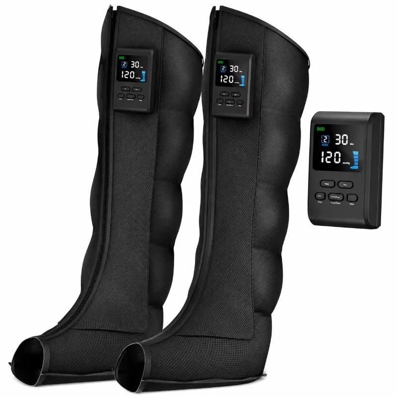 Air Compression Leg Foot Massager, Wireless Pain Relief Device, Pressure Therapy with 5 Air Chambers