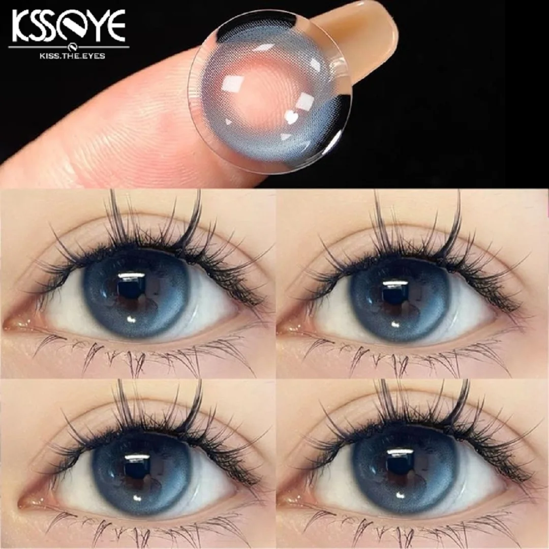 KSSEYE 2pcs Myopic Contact Lenses Color Contact Lenses Contact Lenses With Diopter Natural Grey Black Brown Lens High Quality