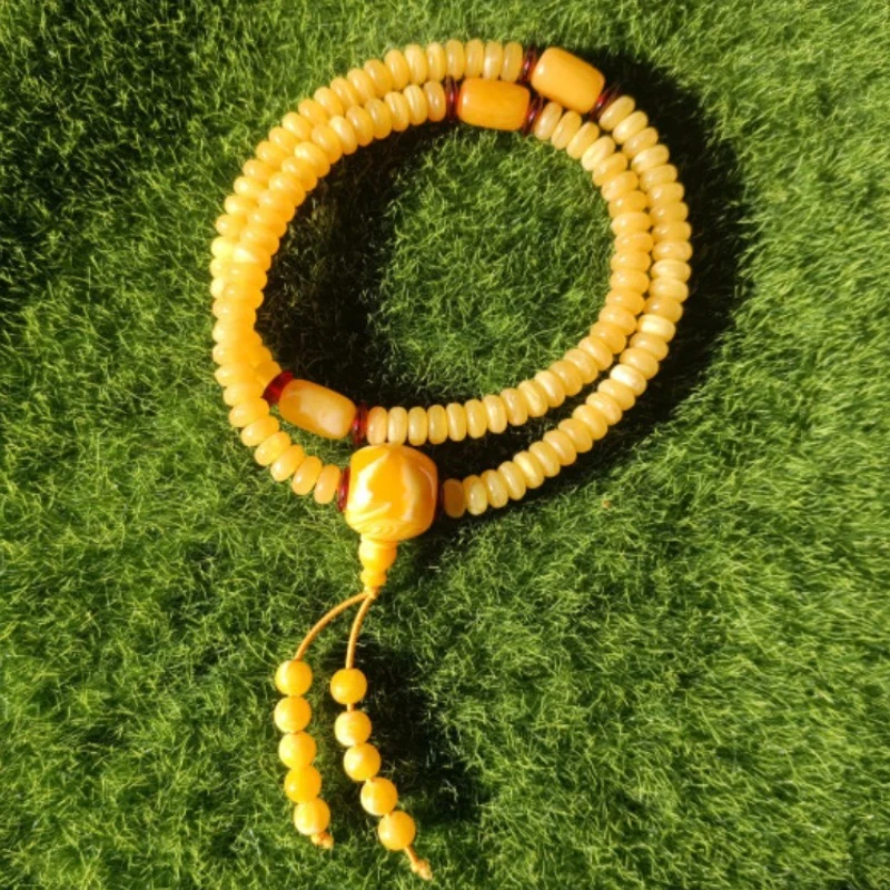 

Античный янтарный браслет из пчелиного воска с несколькими кругами, 108, ожерелье из бусин Будды, подходит для мужчин и женщин