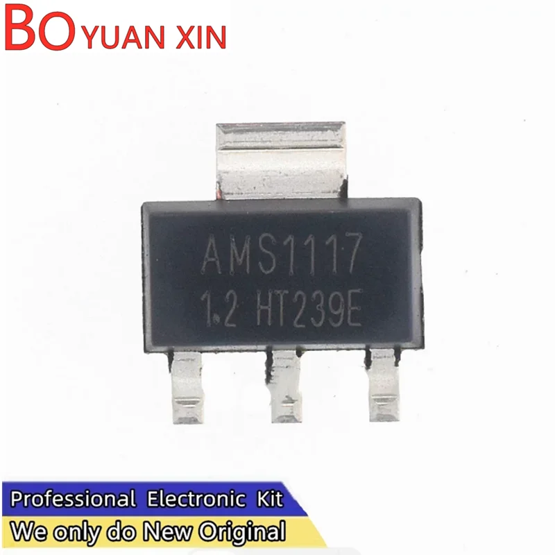 BYX KE JI 50PCS AMS1117-3.3V 1.2 1.5 1.8 5.0V ADJ voltage regulator IC step-down SOT-223
