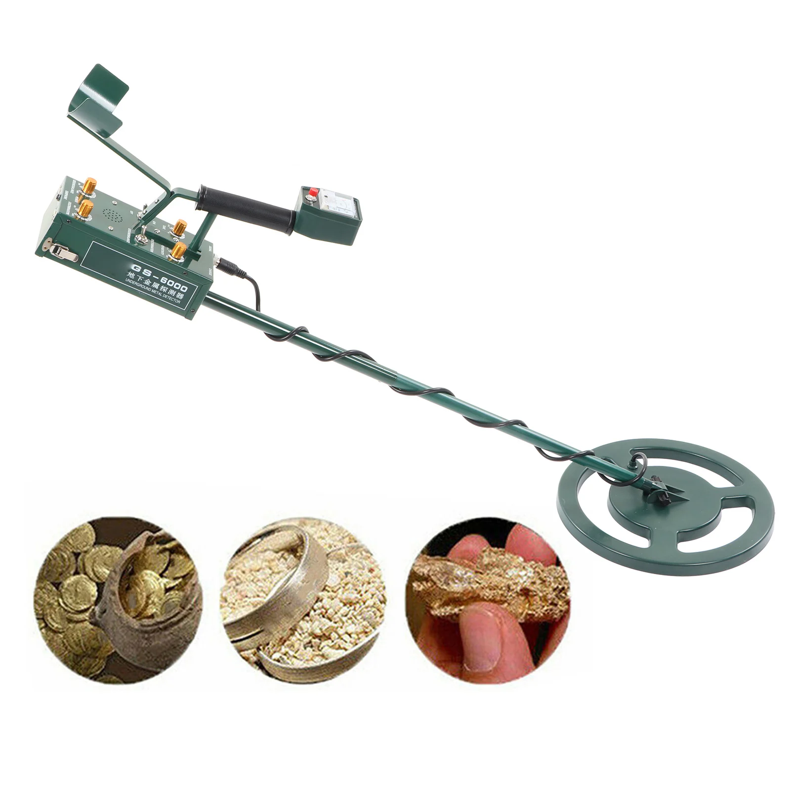 Metal Detector Kit Waterproof High Accuracy Adjustable Rechargeable 334.65in 8.5meter Depth AC100‑240V