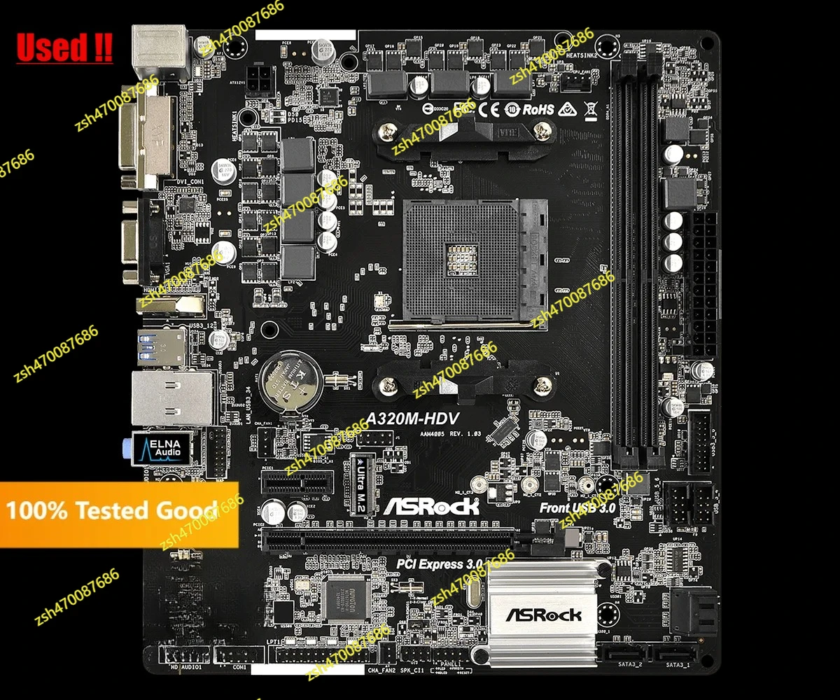 

AMD A320 Chipset AM4 Interface A320M-HDV Desktop PC Motherboard Micro-ATX