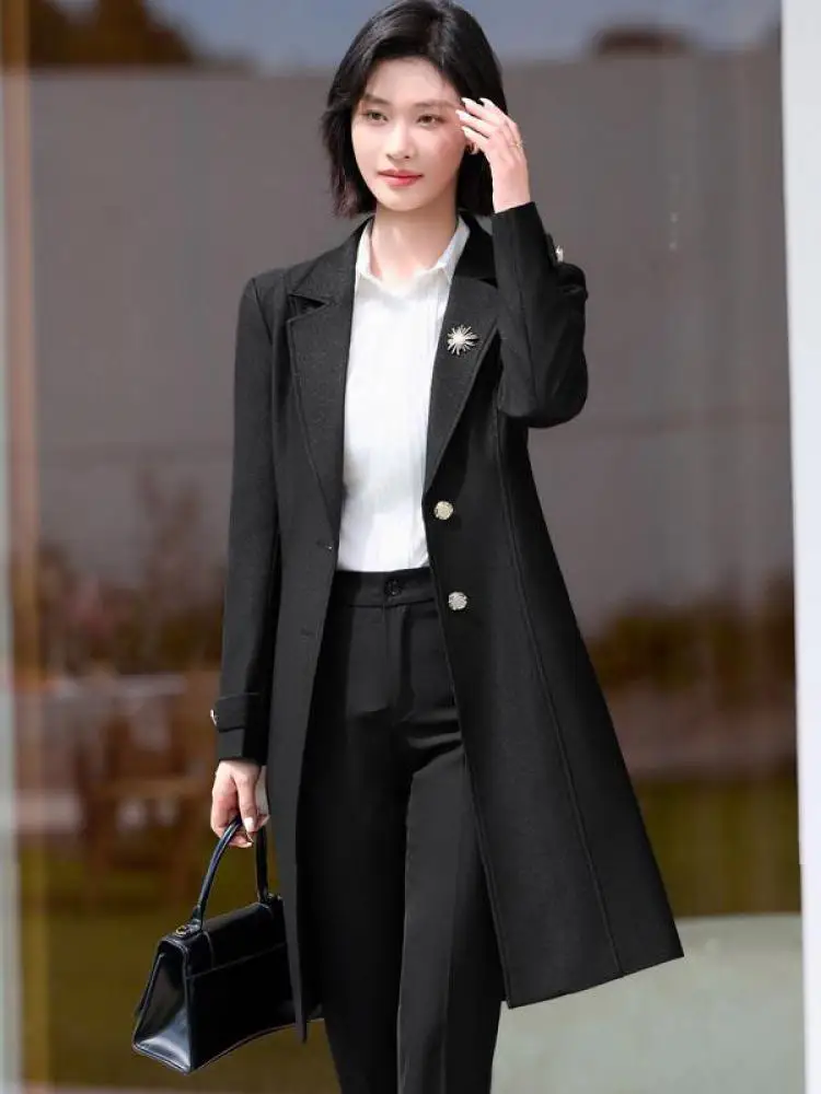 

Korean Women Solid Elegant Office Single Breasted Blazer Coat Autumn Ladies New Long Sleeve Fashion Versatile Jackets Streetwear