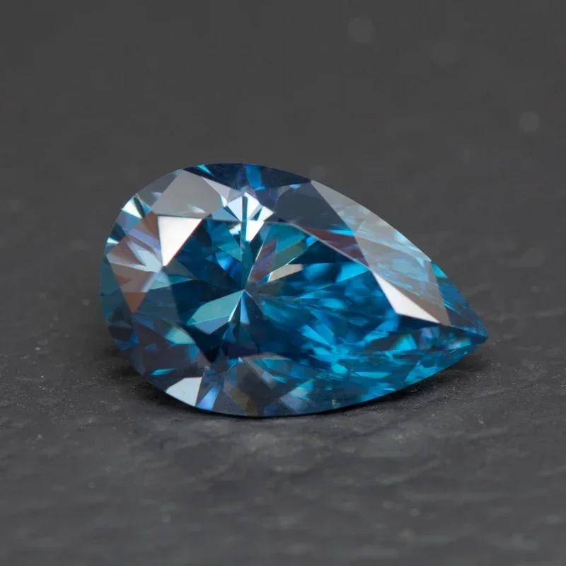 

NEW Moissanite Pear Cut Sapphire Blue Diy Charms Jewelry Making Pass Diamond Tester With GRA Certificate Wholesale Price