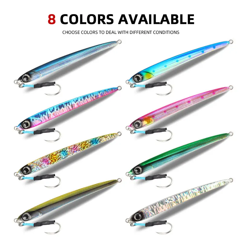 Magic Works 30g 45g 60g Plantilla de pesca de agua salada señuelo de fundición larga Jigging señuelos de Metal perca profesional cebo Artificial lubina