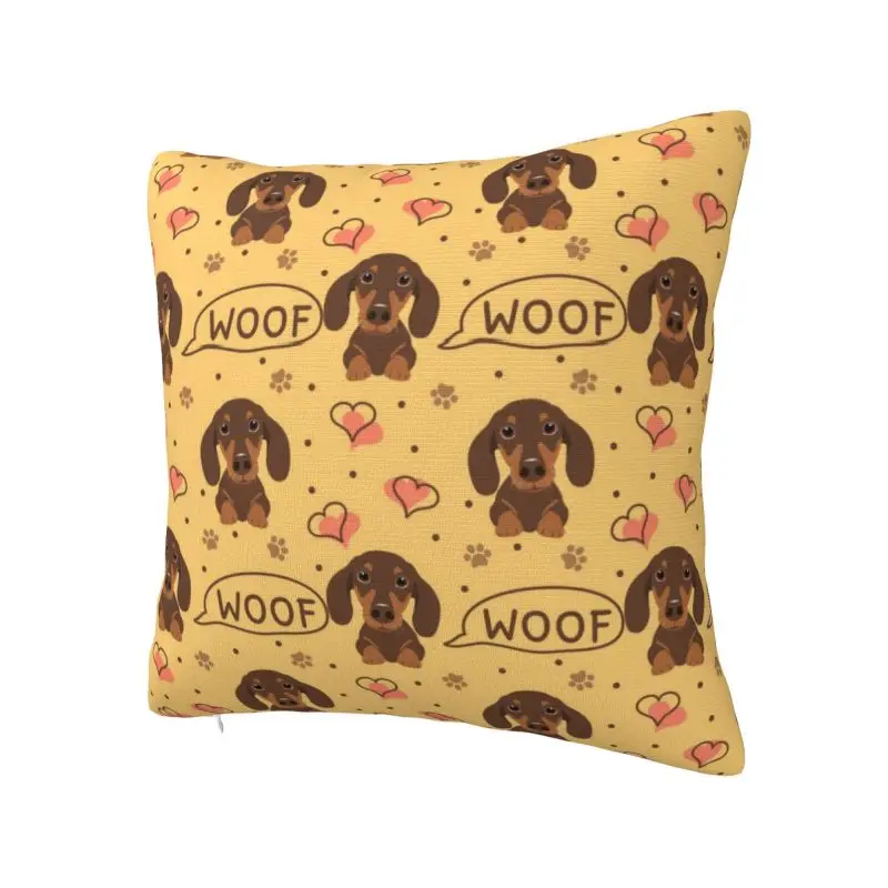 Love Chocolate Dachshund Sausage Dog Throw Pillow Covers Bedroom Decoration Nordic Pet Puppy Outdoor Cushions Square Pillowcase