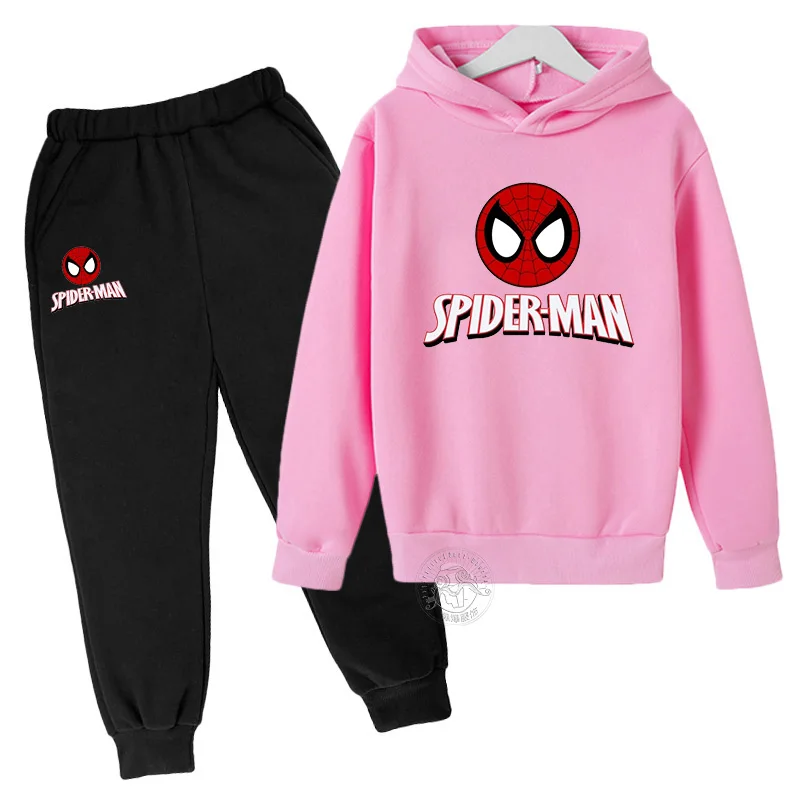 Marvel Spiderman Children Boys Hooded  The Avengers Autumn Sweatshirts Clothes For Kids Pullovers Tops Teen Boys Hoodie Set ﻿