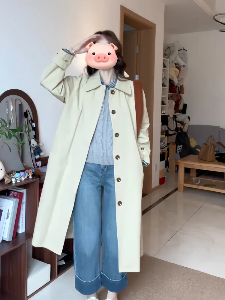 

Trench Coat Woman Elastic Fiber Comfortable Cinched Splice Selling Breathable Harajuku Graphic Couple Sweatshirt Leisure