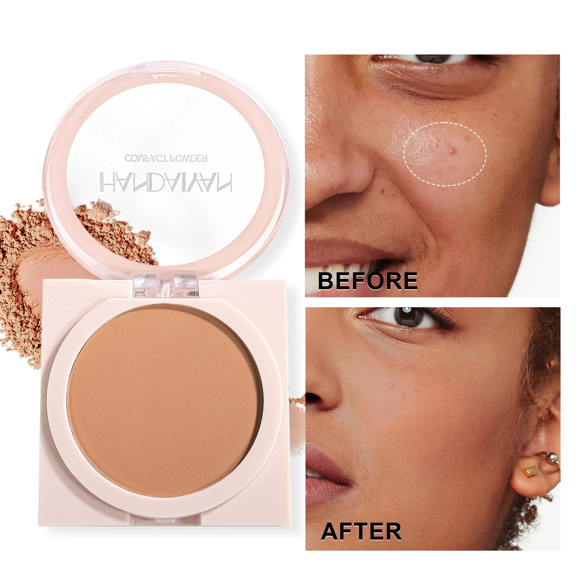 Concealer Powder matte, oil-controlled, water-resistant, long-lasting setting without sticking powder  makeup