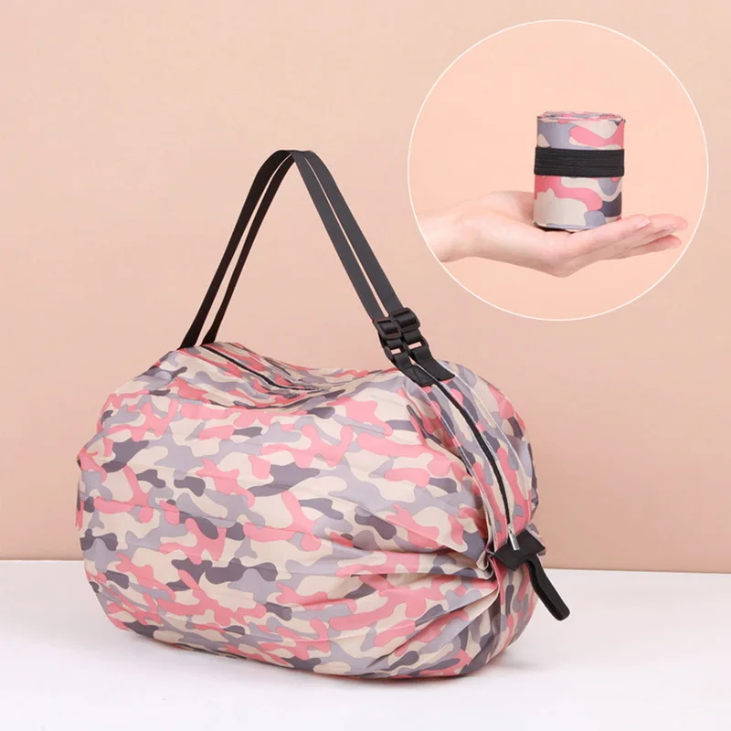 Foldable Storage Bag With Handle Portable Travel Camouflage Handbags 2023 New Large Capacity Shopping Bag