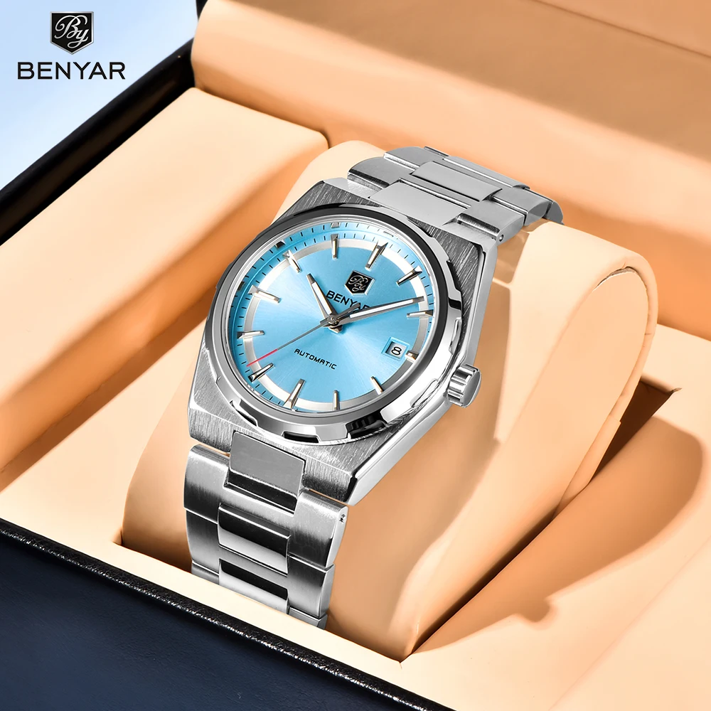 

BENYAR 2024 New 38MM Top Brand Men's Automatic Mechanical Watches Stainless Steel Business 5Bar Waterproof clock reloj hombre