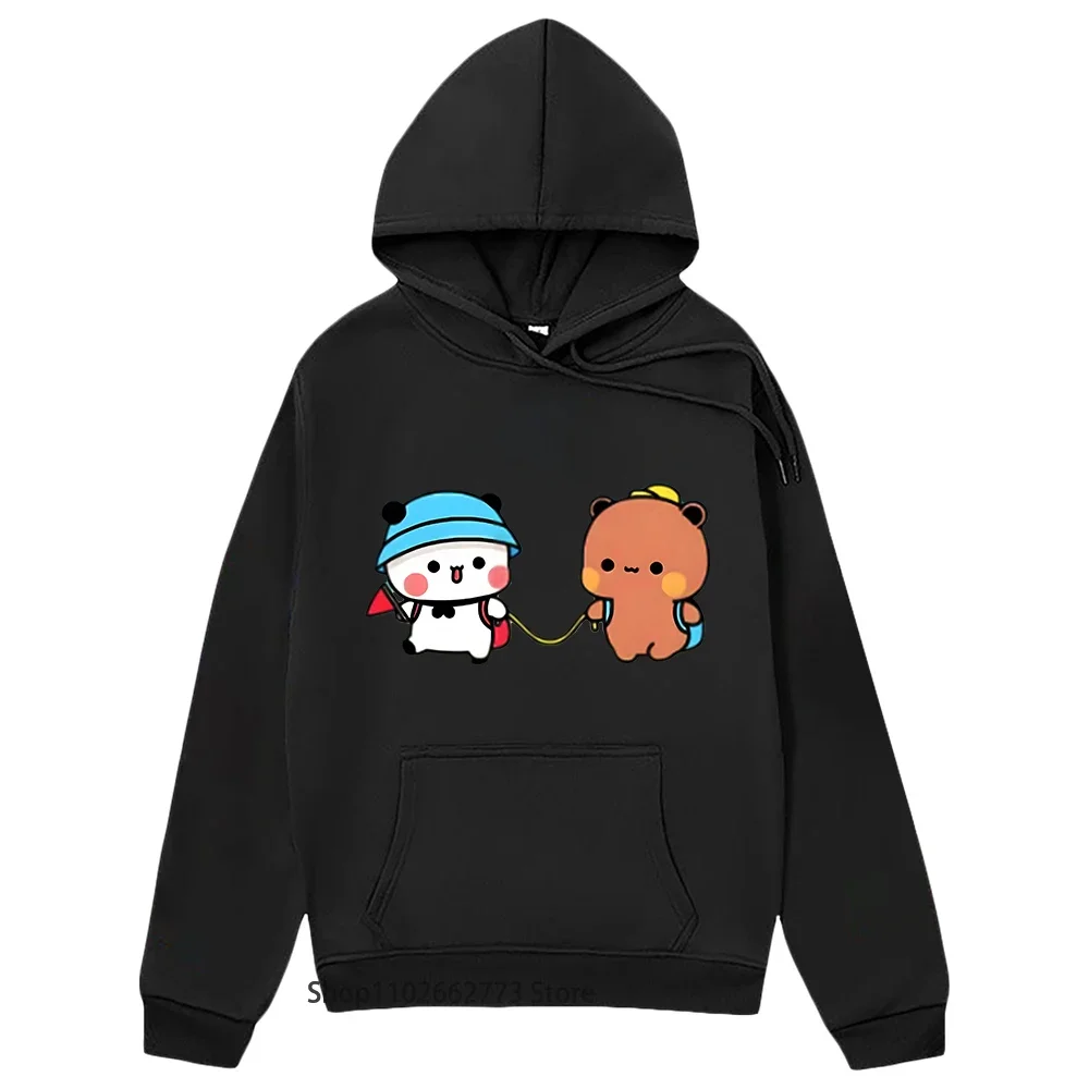 Bubu and Dudu Graphic Hoodie Panda Bear Love Clothes for Teen Girls Sweatshirt Cartoon Women Clothing Men's Sudaderas Fleece Top