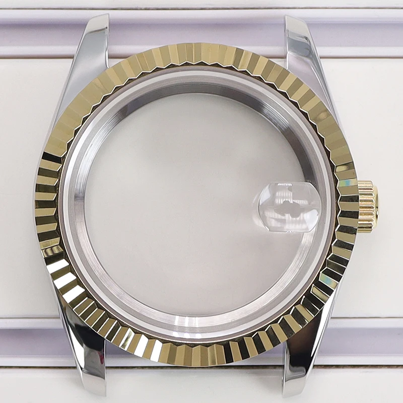 36mm-39mmシルバーゴールド腕時計ケース-メンズステンレススチール時計部品-サファイアガラス-sk-dj-nh35-nh36-4r35-miyota8215ムーブメント対応