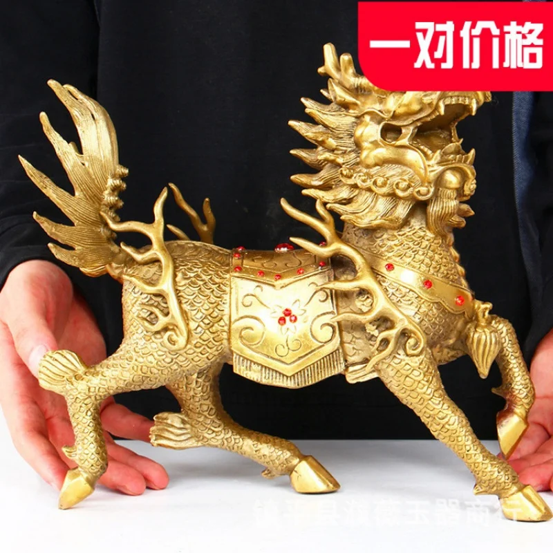 

Guyunzhai Wholesale With Diamond Unicorn Decorations Brass Crafts Kirin