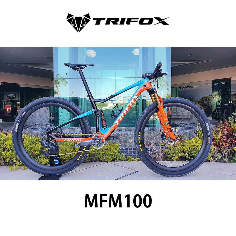 

TRIFOX Bike 29er Full Suspension Carbon MTB Frame MFM100 Internal Cable Routing Thru Axle Disc Brake Glossy / Matte UD