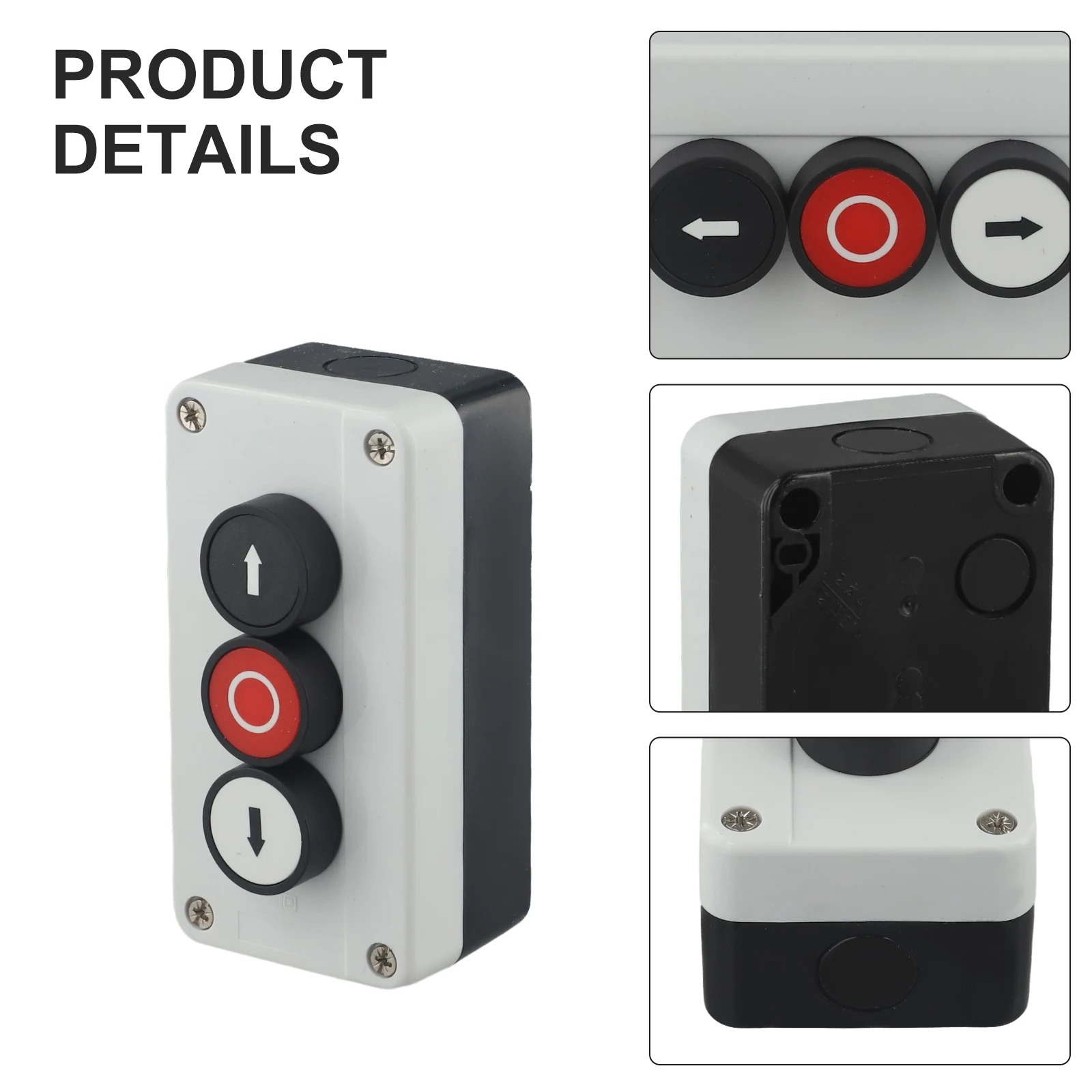 

Reset Waterproof 3 Position Up Down Arrow Stop Push Button Switch Control Box Self-locking And Self-resetting Indicator Light