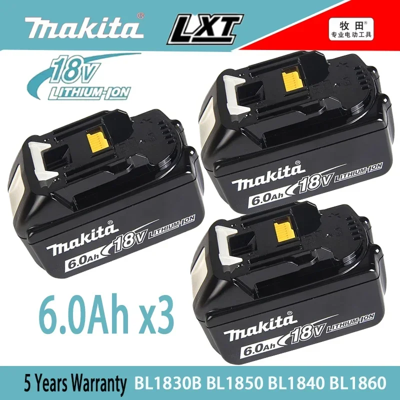 100% New original 18v Makita battery and charger BL1860 BL1850B BL1850 BL1840 BL1830 replaced with Makita 18650 6.0Ah power tool