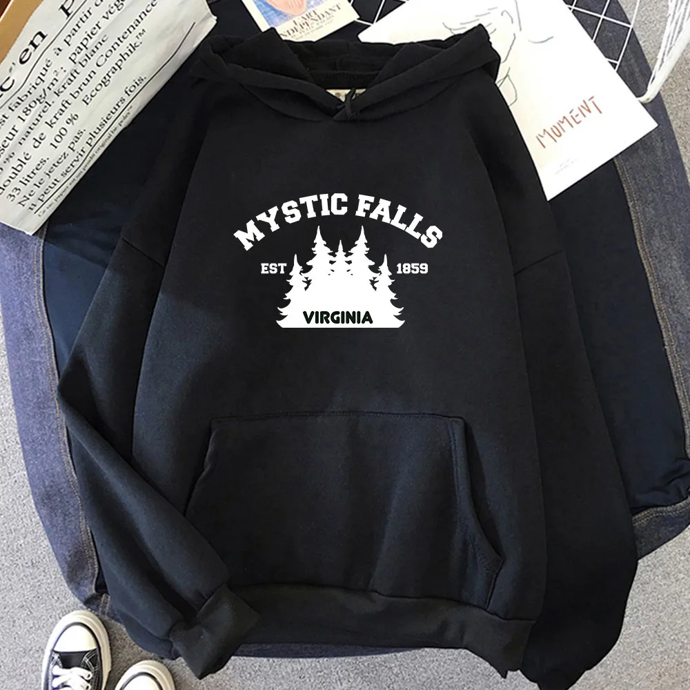 Mystic Falls Virginia EST 1859 Streetwear Hoodies Men/Women Long Sleeve Winter Sweatshirt Comfortable Male Pullovers Sudaderas