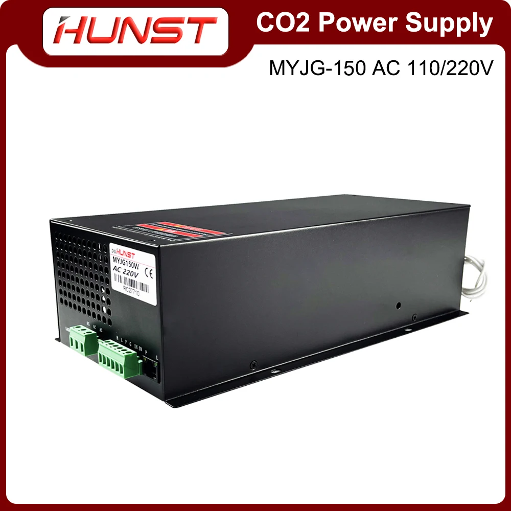 HUNST MYJG 150W CO2 laser power supply 130~150W laser generator for CO2 engraving and cutting machine glass tube