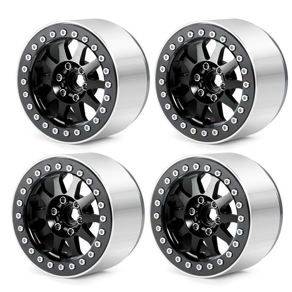 

RS 4PCS 2.2" Metal Beadlock 12-Spokes Wheel Rim for RC Crawler Car TRX4 TRX6 Axial SCX10 90046 RR10 Wraith