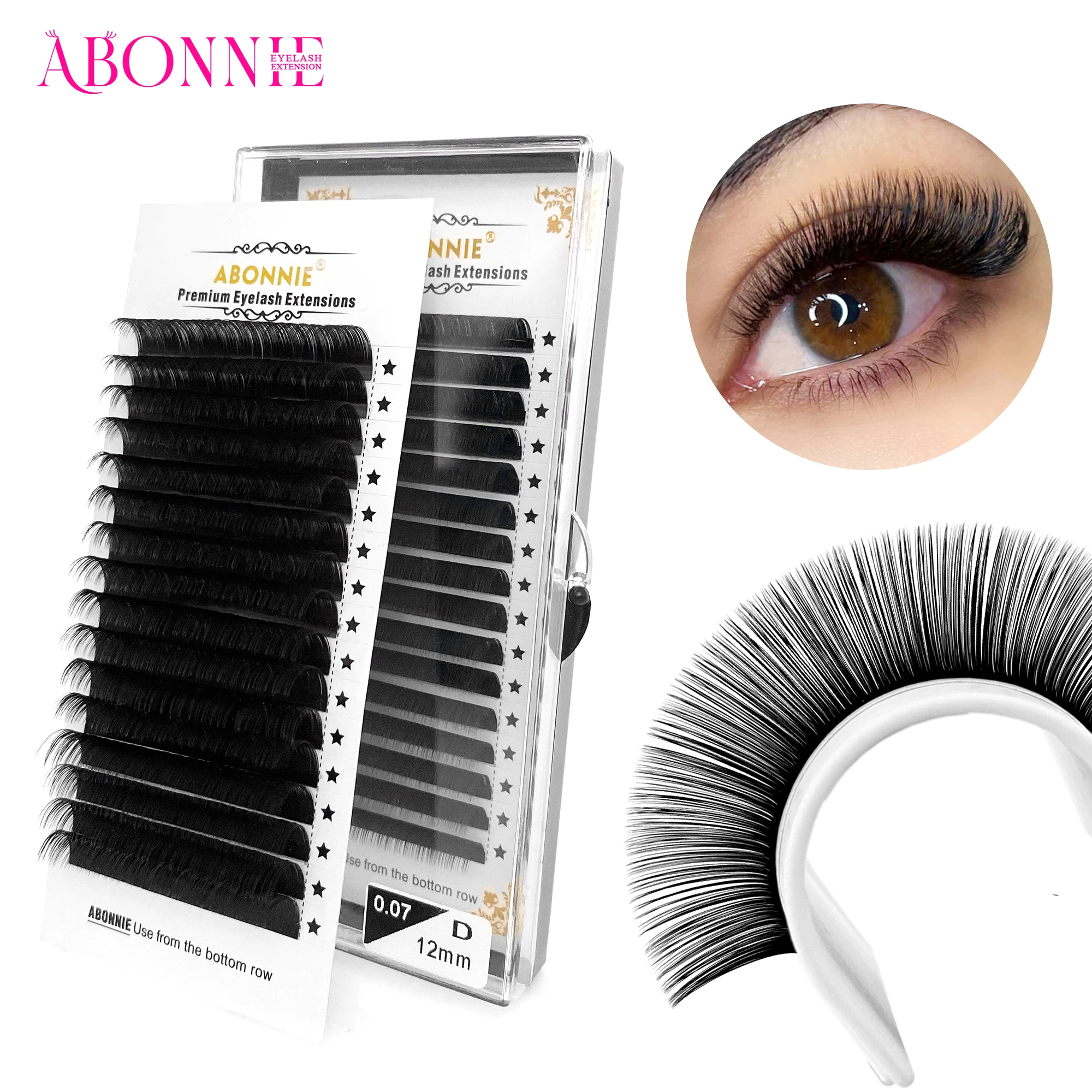 Abonnie klassische Wimpern verlängerung 0,15 0,20 0,25 einzelne Wimpern 16 Reihen russisches Volumen natürliche Nerz wimpern Make-up Cilios