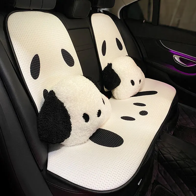 Car Cushion Female Cartoon Cute Dog Ice Silk Breathable Mesh Comfortable Car Seat Cushion Five Seasons