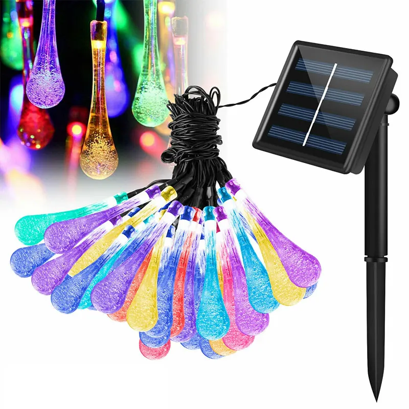 

20 LED Battery Powered Water Drop String Lights 5.5M Fairy Lights for Indoor Christmas Bedroom Decorations LED Holiday Lighting