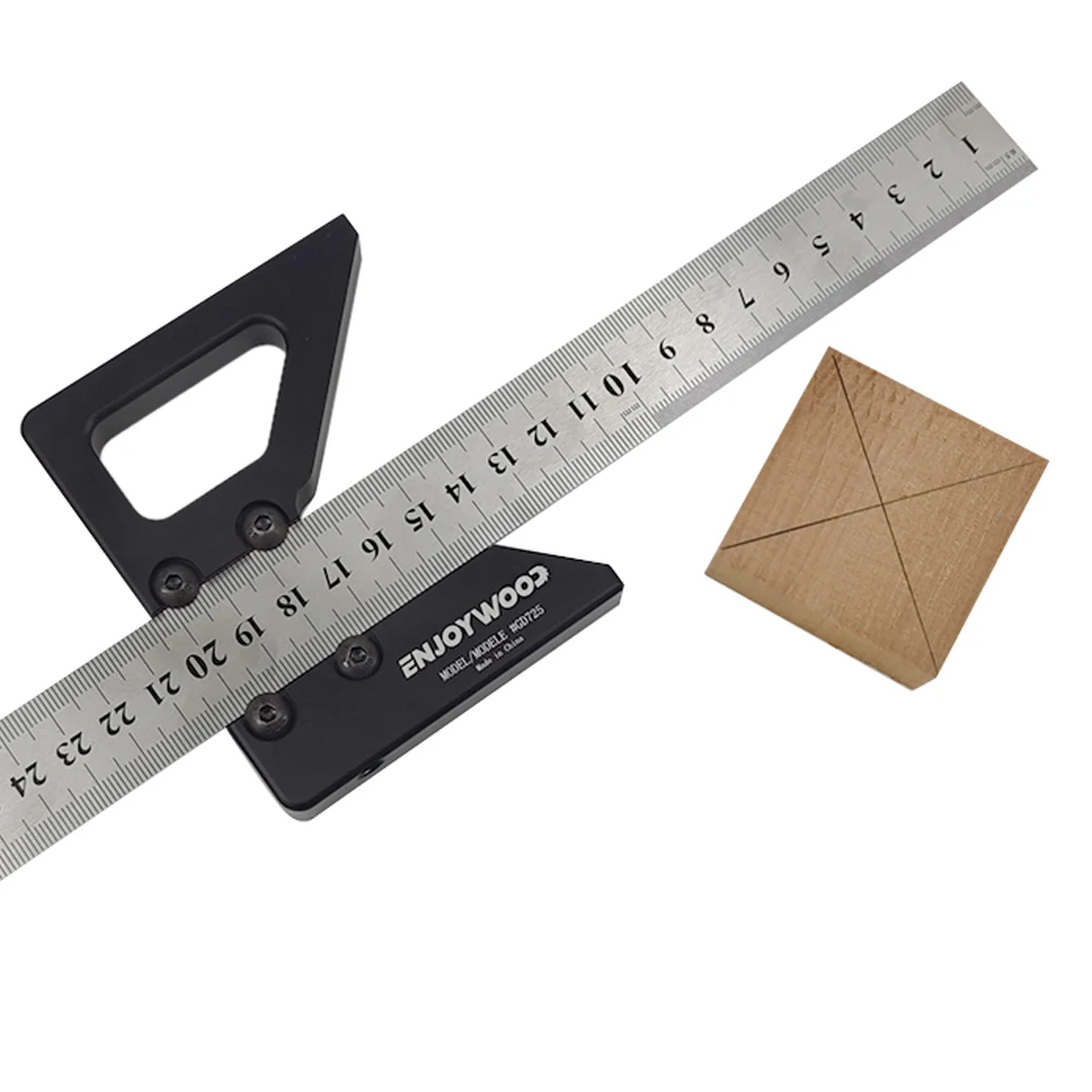 Jenjoywood-Woodworking Center Scriber ، زاوية 45 درجة ، عيار الخط ، مسطرة ، سبائك الألومنيوم ، قياس مقاوم للصدأ ، أداة Scribe